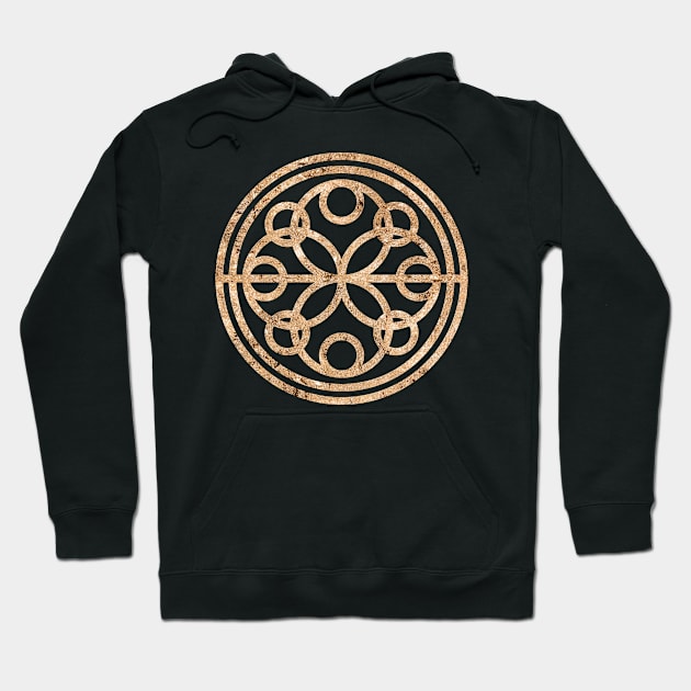 Gold Geometric Glyph Mandala Sigil Rune Sign Seal  -  094 Hoodie by Holy Rock Design